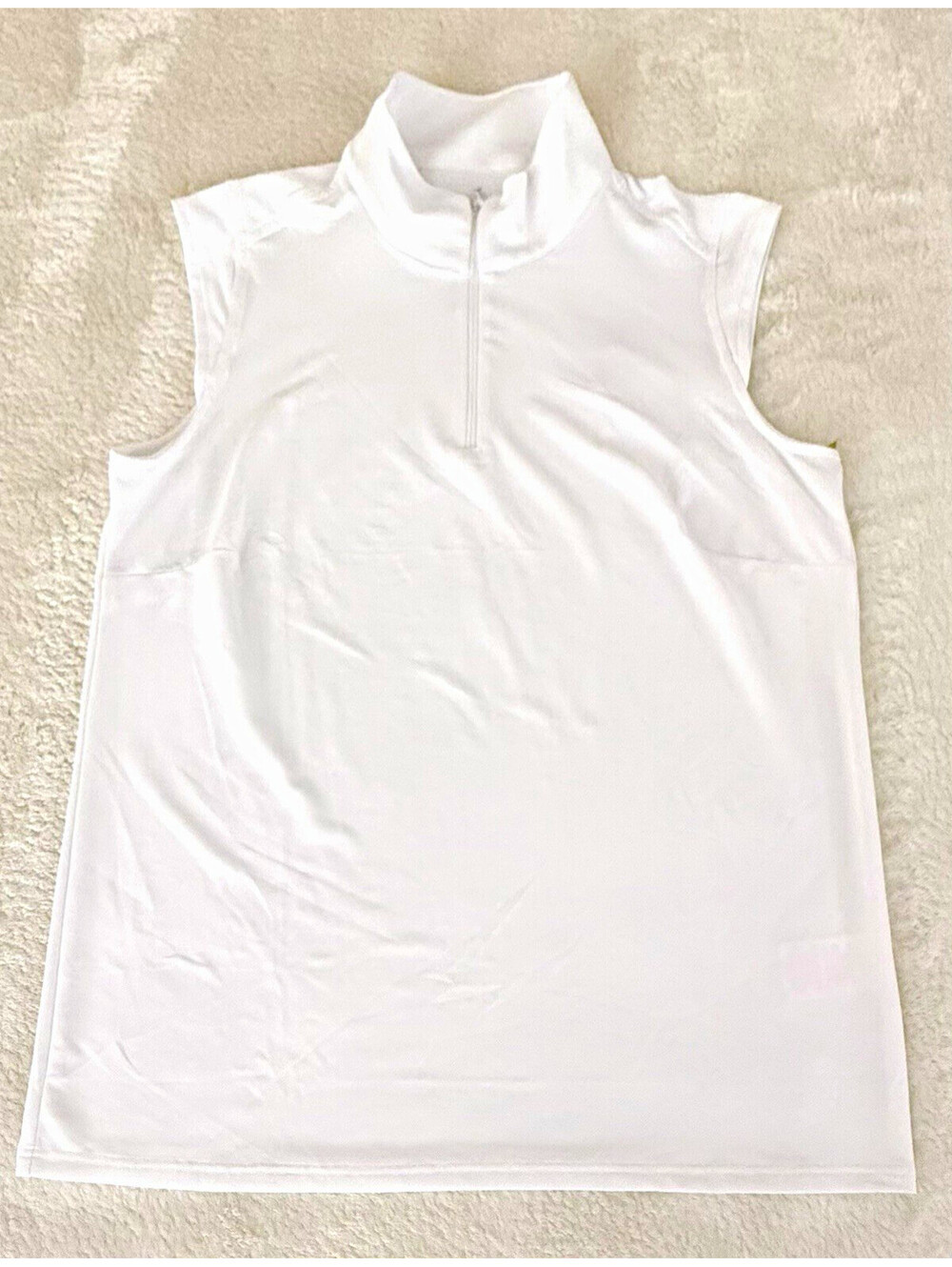 Stella Parker Women’s M White UPF 50 Sleeveless 1/4 Zip Golf Polo Top NWT
